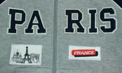 Sudadera París azul y gris