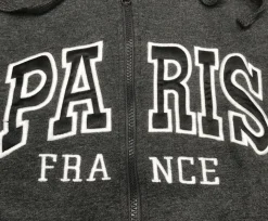 Sudadera París Francia bordado gris chiné