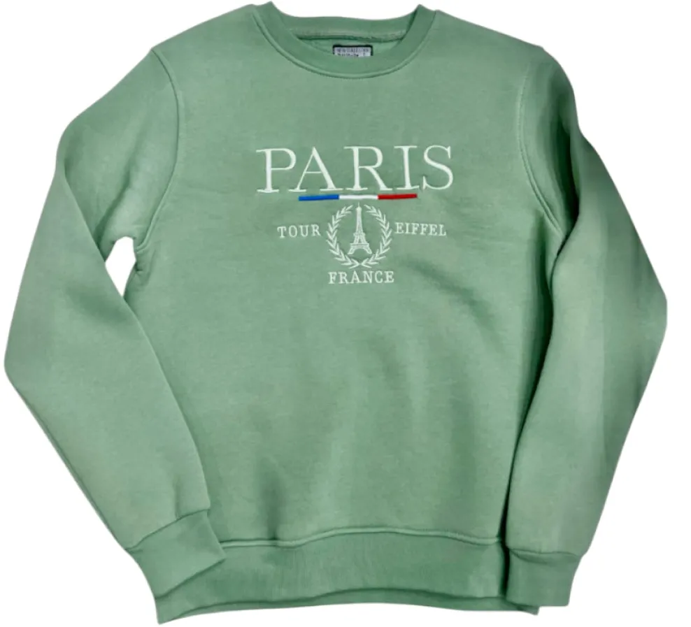 Sudadera París Francia Verde