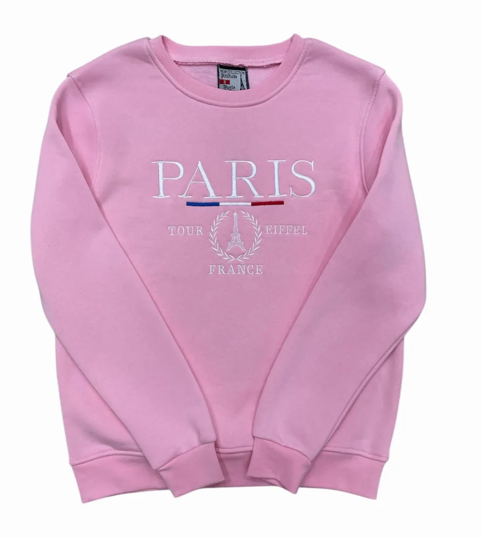 Sudadera París Torre Eiffel Rosa