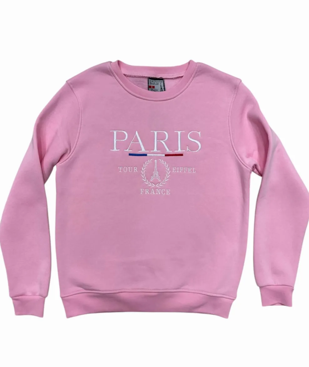 Sudadera París Torre Eiffel Rosa