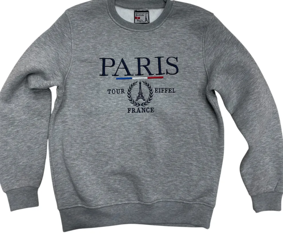Sudadera París Torre Eiffel Gris