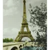 Tarjeta postal Torre Eiffel y puente