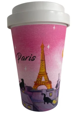 Taza de viaje Ecológica Souvenirs de París
