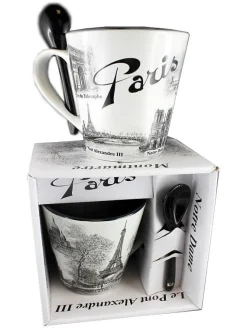 Taza Monumentos de París blanco y negro