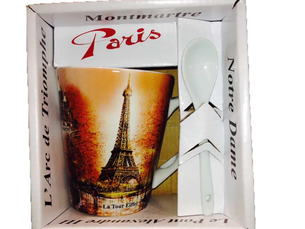 Taza "París en otoño" Torre Eiffel con cuchara