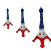 Torre Eiffel azul blanca y roja con diamantes