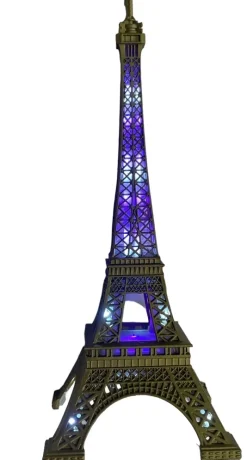 Torre Eiffel Brillante + LED 6 colores variados