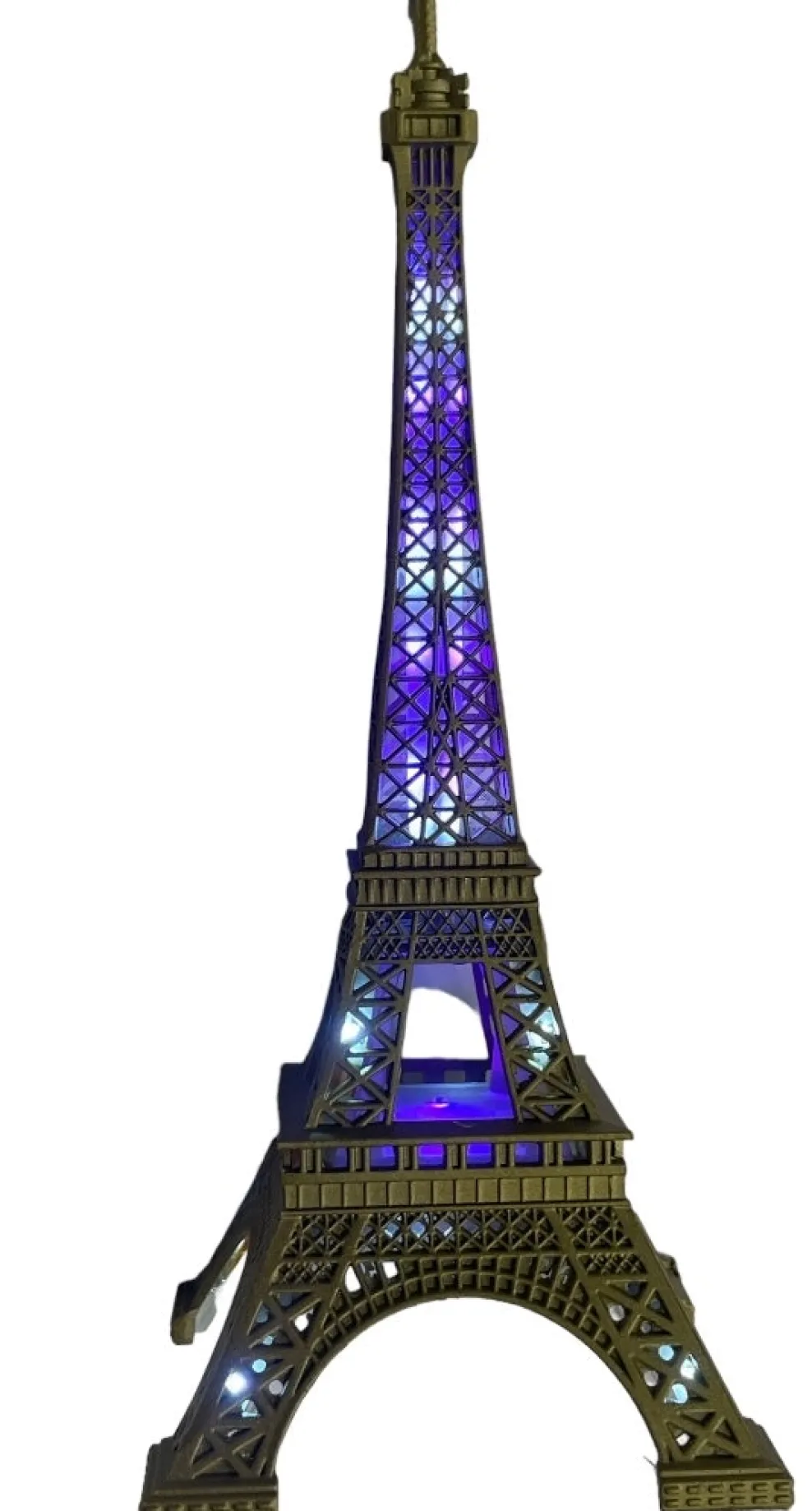 Torre Eiffel Brillante + LED 6 colores variados