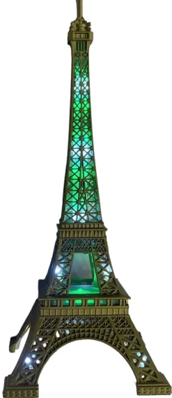 Torre Eiffel Brillante + LED 6 colores variados