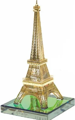 Torre Eiffel cristal dorada