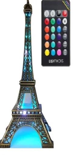 Torre Eiffel LED luminosa con control