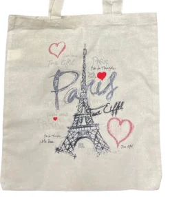 Torre Eiffel París bolsa de algodón corazón ワ