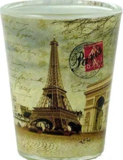 Vaso de shot monumentos de París sepia
